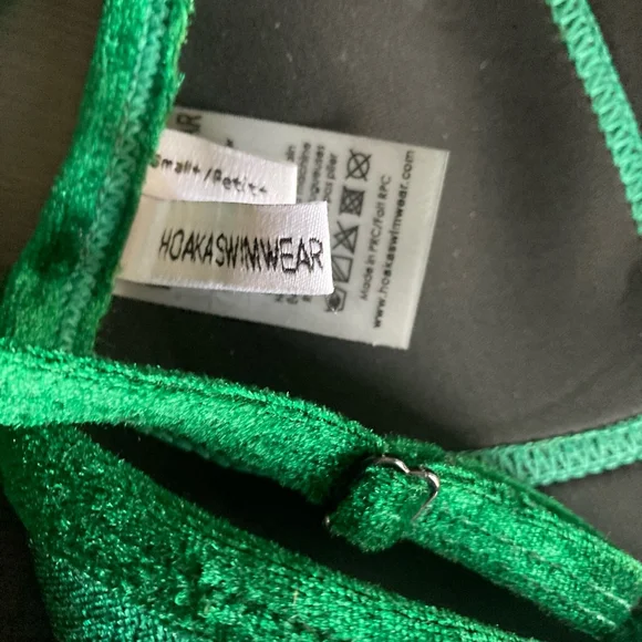 Women's HOAKA SWIMWEAR Bra Top Size S Green - Picture 4 of 16